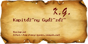 Kapitány Győző névjegykártya