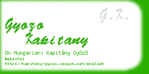 gyozo kapitany business card