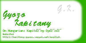 gyozo kapitany business card